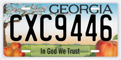 GA license plate CXC9446