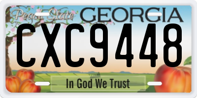 GA license plate CXC9448