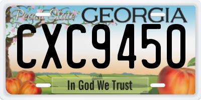 GA license plate CXC9450