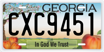 GA license plate CXC9451