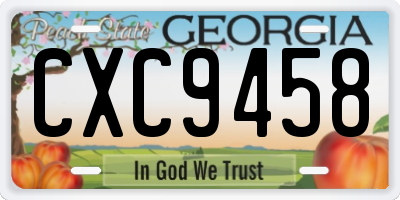 GA license plate CXC9458