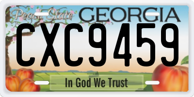 GA license plate CXC9459