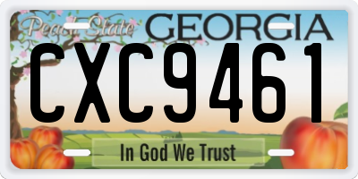 GA license plate CXC9461