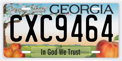 GA license plate CXC9464