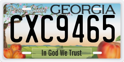 GA license plate CXC9465
