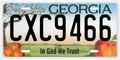 GA license plate CXC9466