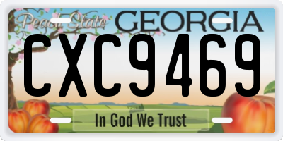 GA license plate CXC9469