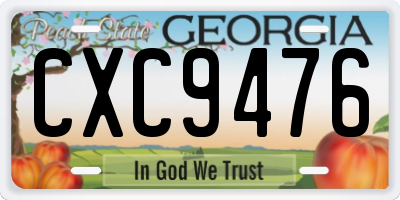 GA license plate CXC9476