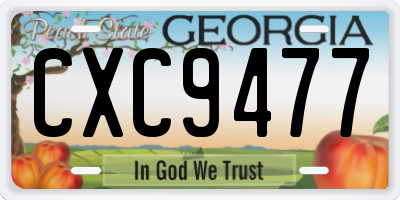 GA license plate CXC9477