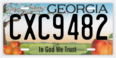GA license plate CXC9482