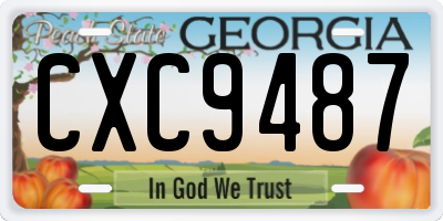 GA license plate CXC9487