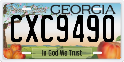 GA license plate CXC9490
