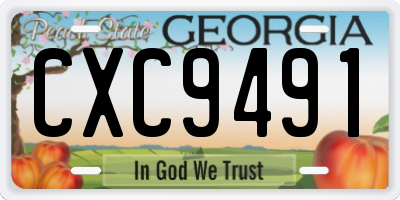 GA license plate CXC9491