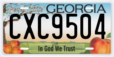 GA license plate CXC9504