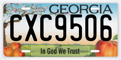 GA license plate CXC9506
