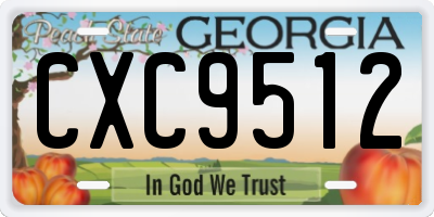 GA license plate CXC9512
