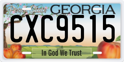 GA license plate CXC9515