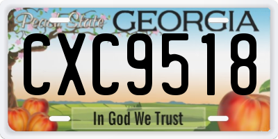 GA license plate CXC9518