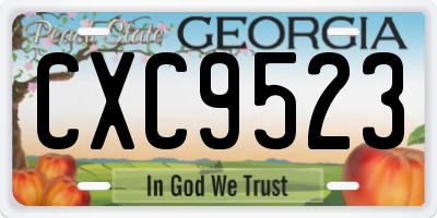 GA license plate CXC9523