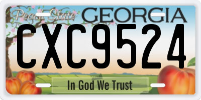 GA license plate CXC9524