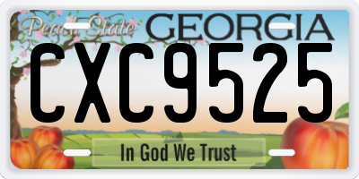 GA license plate CXC9525