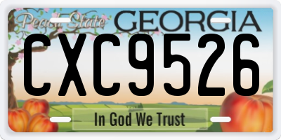 GA license plate CXC9526