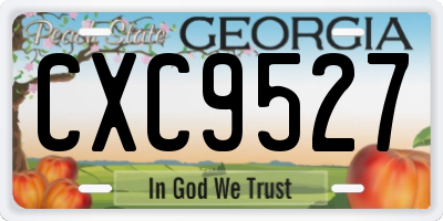 GA license plate CXC9527