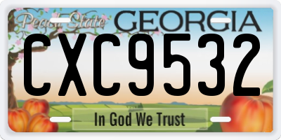 GA license plate CXC9532