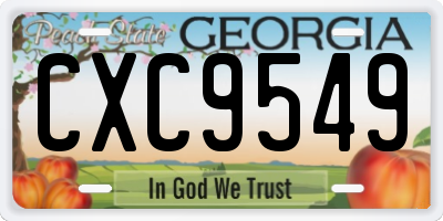 GA license plate CXC9549