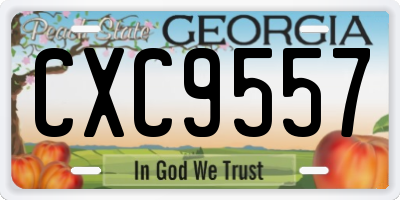 GA license plate CXC9557