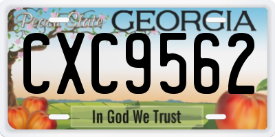 GA license plate CXC9562