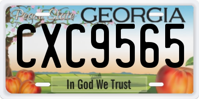 GA license plate CXC9565