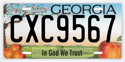 GA license plate CXC9567