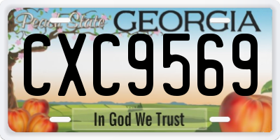 GA license plate CXC9569