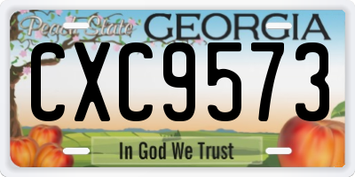 GA license plate CXC9573