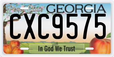 GA license plate CXC9575