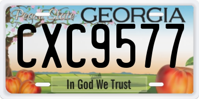 GA license plate CXC9577
