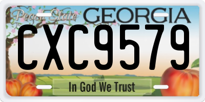 GA license plate CXC9579