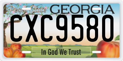 GA license plate CXC9580