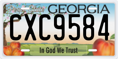 GA license plate CXC9584