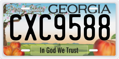 GA license plate CXC9588