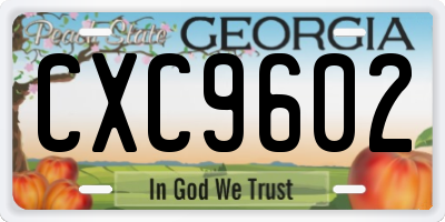 GA license plate CXC9602