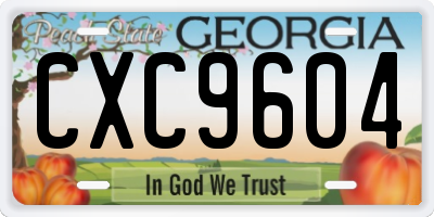 GA license plate CXC9604