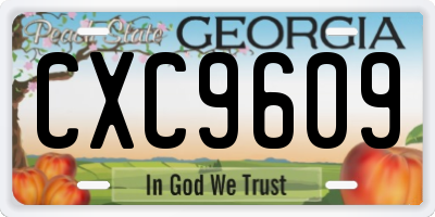 GA license plate CXC9609