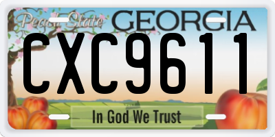 GA license plate CXC9611