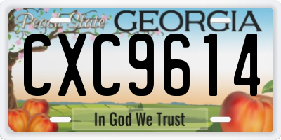 GA license plate CXC9614