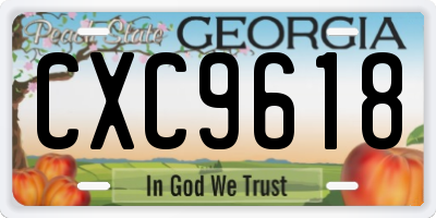 GA license plate CXC9618