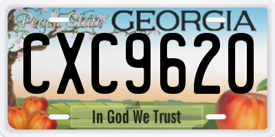 GA license plate CXC9620