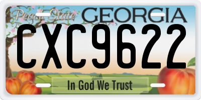 GA license plate CXC9622