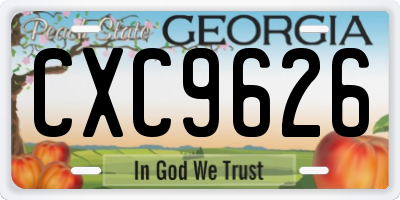 GA license plate CXC9626